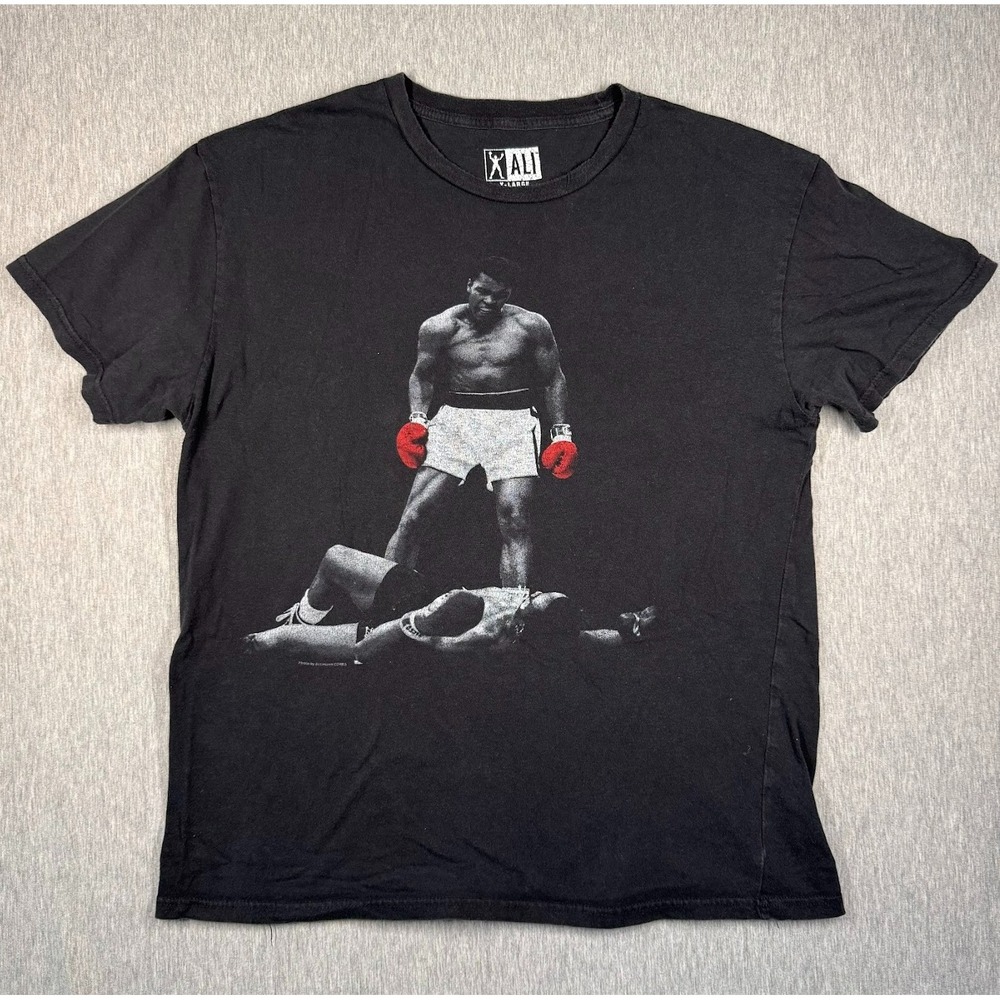 Muhammad Ali Knockout Graphic T-Shirt Black XL Licensed Boxing Tee